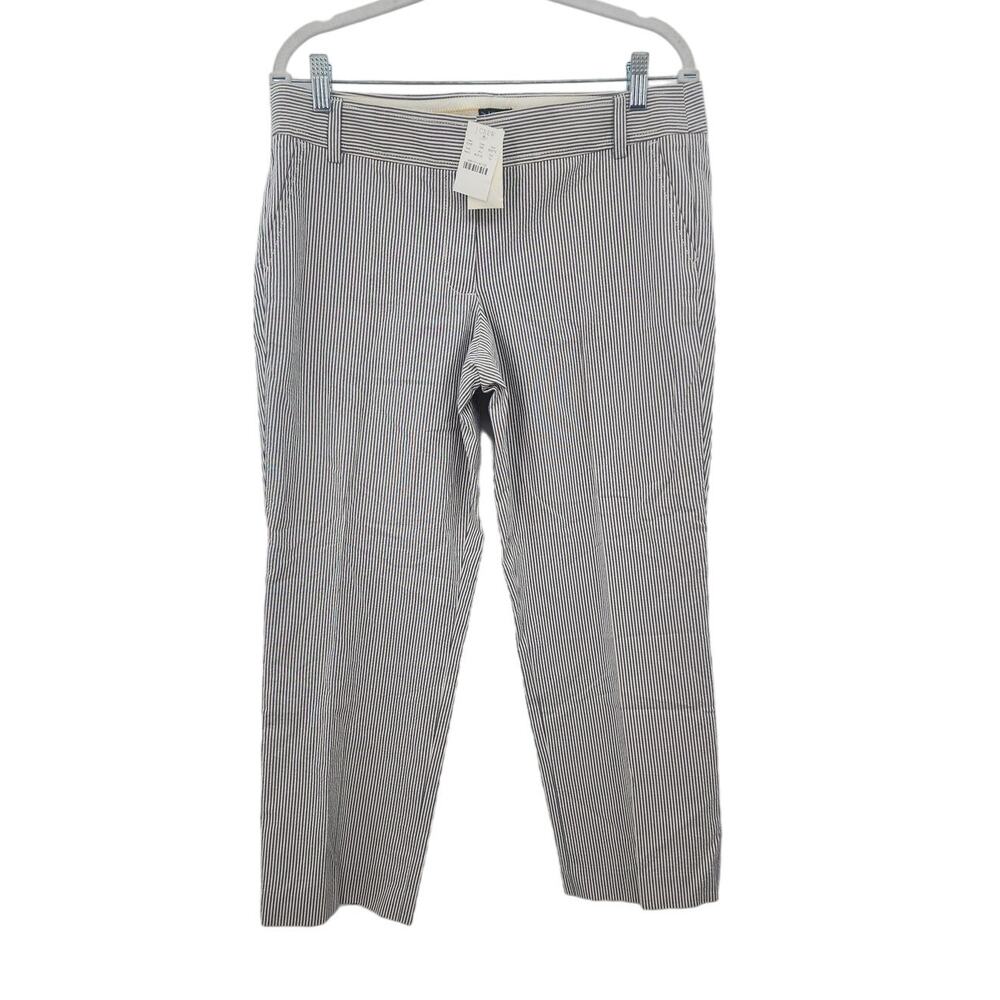New NWT‎ J. CREW city Fit Straight Leg Crop Seer Sucker City Fit Size 10